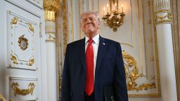 President Donald Trump attends a dedication ceremony for a boulevard in Palm Beach, Florida, being renamed after him, in the ballroom of his Mar-a-Lago resort, on January 16.